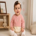 بلوز دخترانه طرح پاپیون | جنس دورس | سایز یک سال تا سه سال - تصویر 2